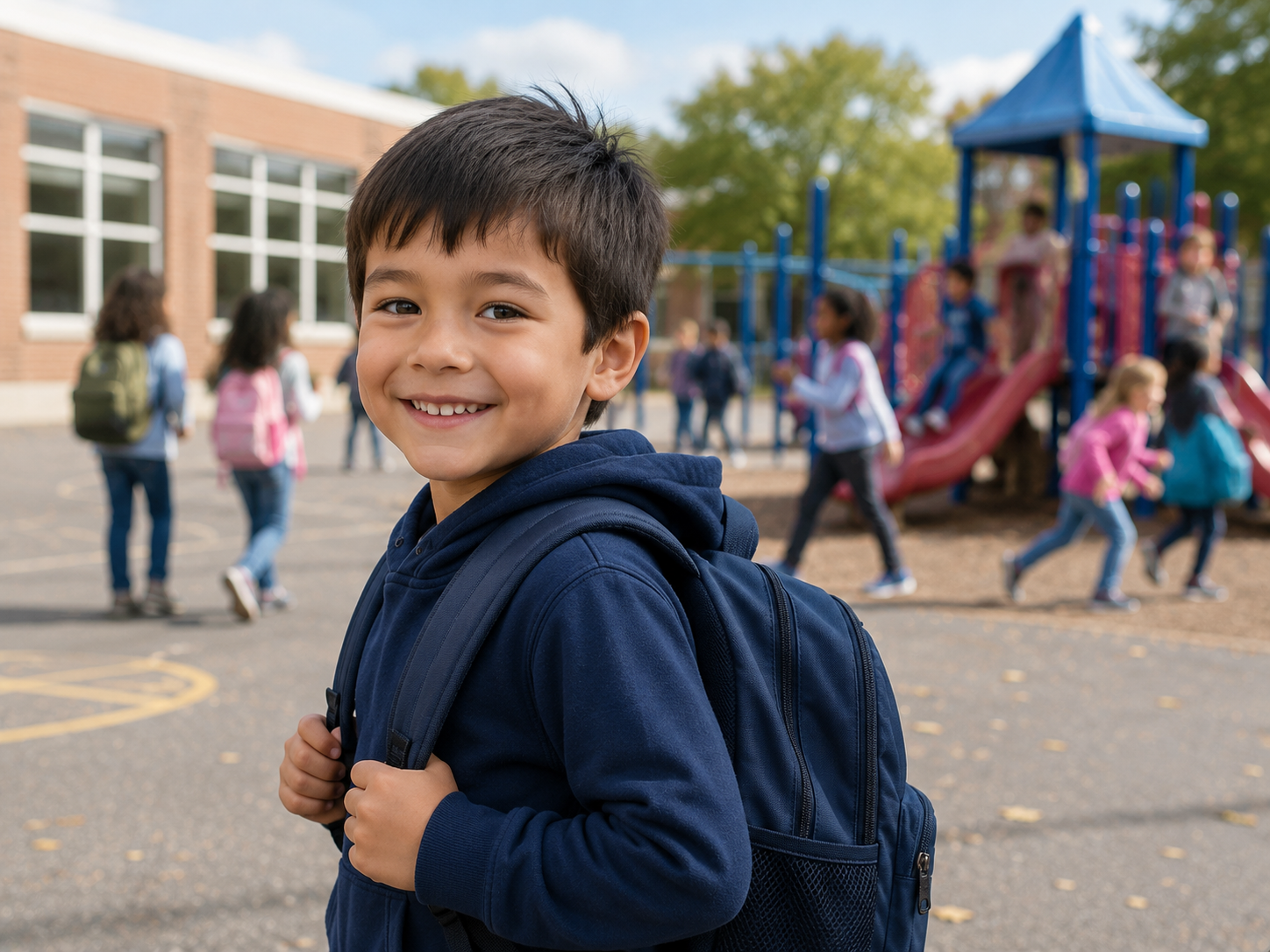 Child in schoolyard
