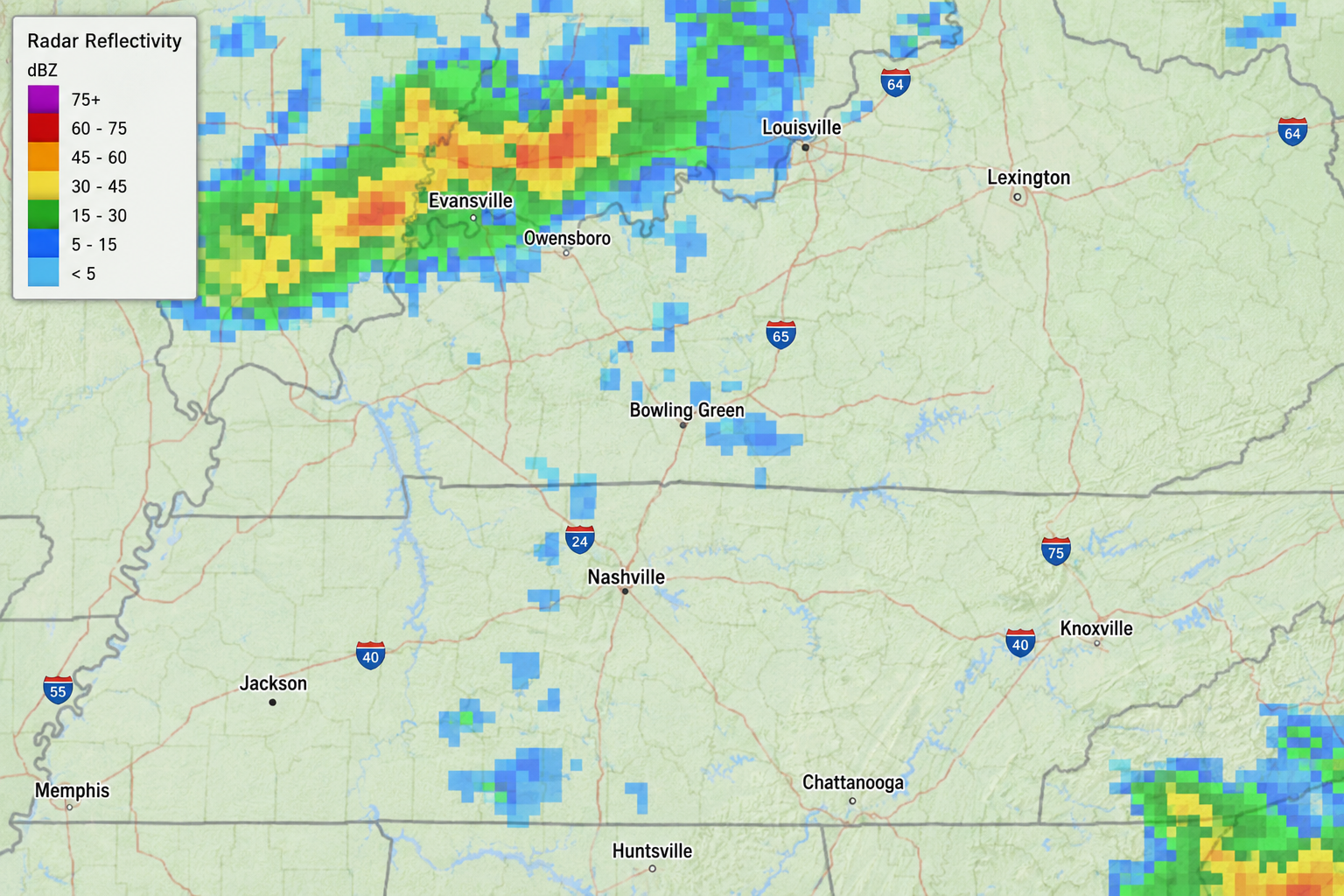 Lower-resolution generic alert image radar example.
